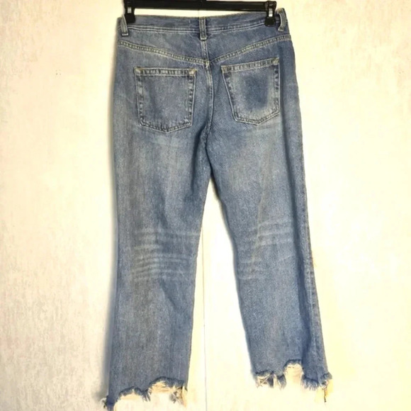 Free People We The Free Women's Jeans 27 Maggie Mid Rise Loose Straight Cropped - Picture 9 of 9